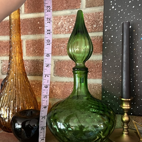 Vintage Empoli Italian Glass Genie Bottle with Stopper - Picture 2 of 3